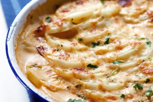 Potato and caramalised onion gratin