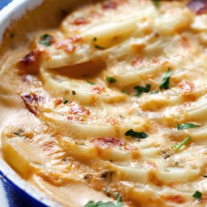 Potato and caramalised onion gratin
