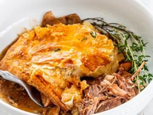 Pork and mushroom pie