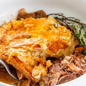 Pork and mushroom pie