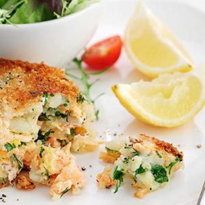 Salmon and hake fishcakes