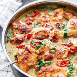 Tuscan chicken thighs (Banting)
